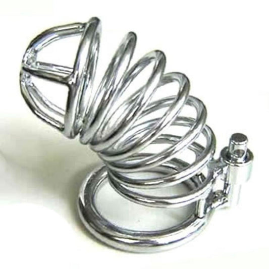 Серебристое устройство целомудрия для мужчин пояс верности