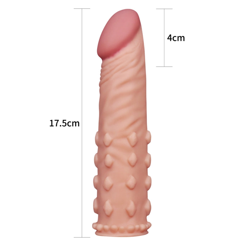 Супер реалистичная удлиняющая насадка на член телесная Pleasure X Tender Penis Sleeve