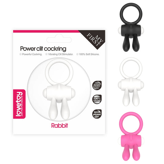 Розовое эрекционное кольцо с вибрацией Power Clit Silicone Cockring