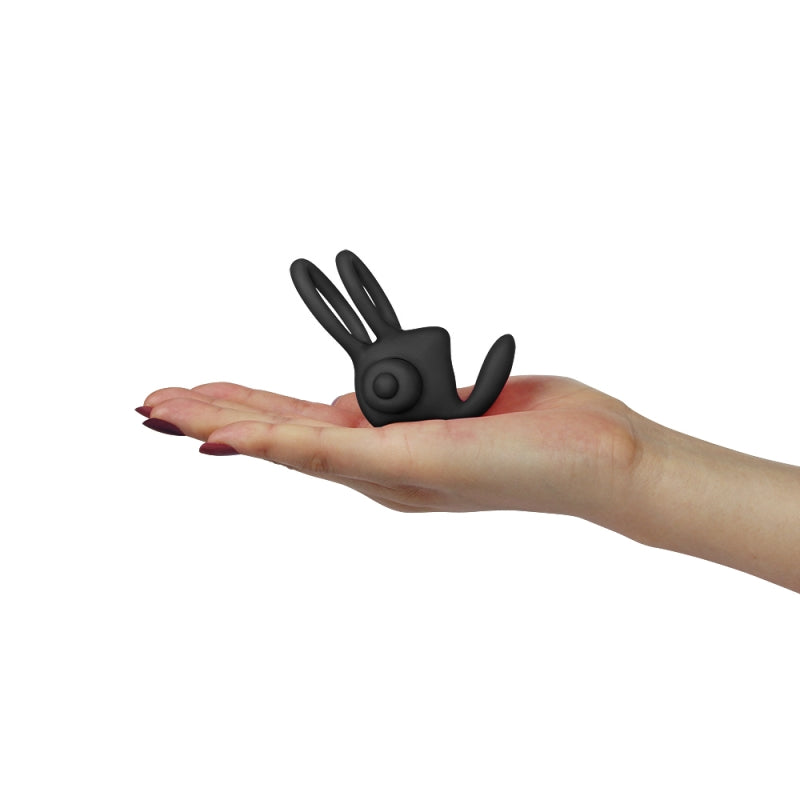 Вибро-насадка для пениса с эрекционными кольцами Power Clit Duo Silicone Cockring Black