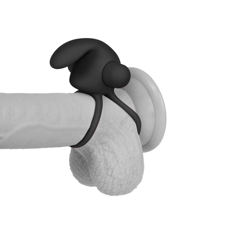 Вибро-насадка для пениса с эрекционными кольцами Power Clit Duo Silicone Cockring Black