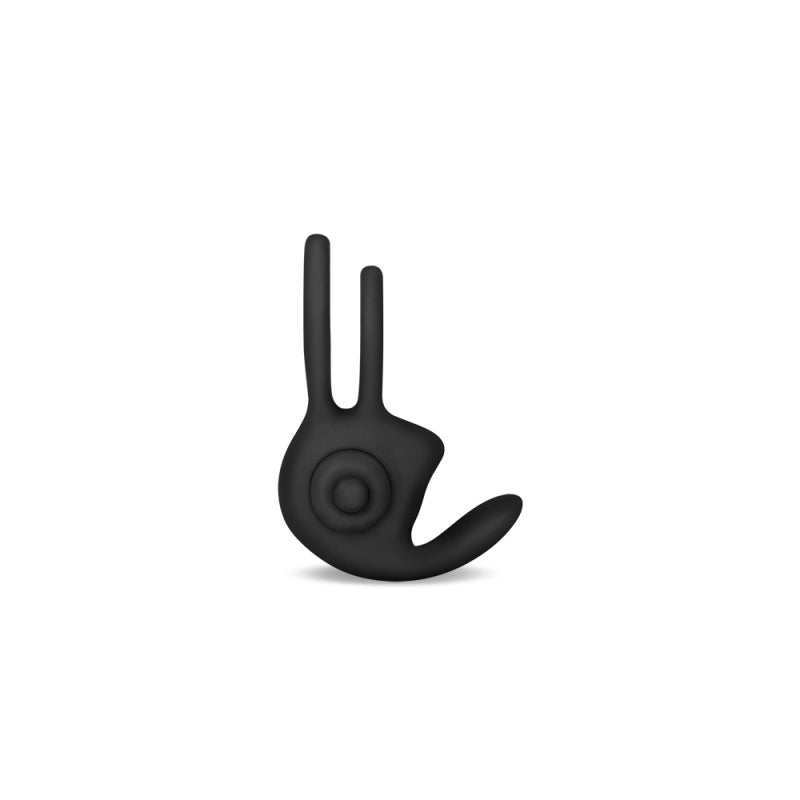 Вибро-насадка для пениса с эрекционными кольцами Power Clit Duo Silicone Cockring Black