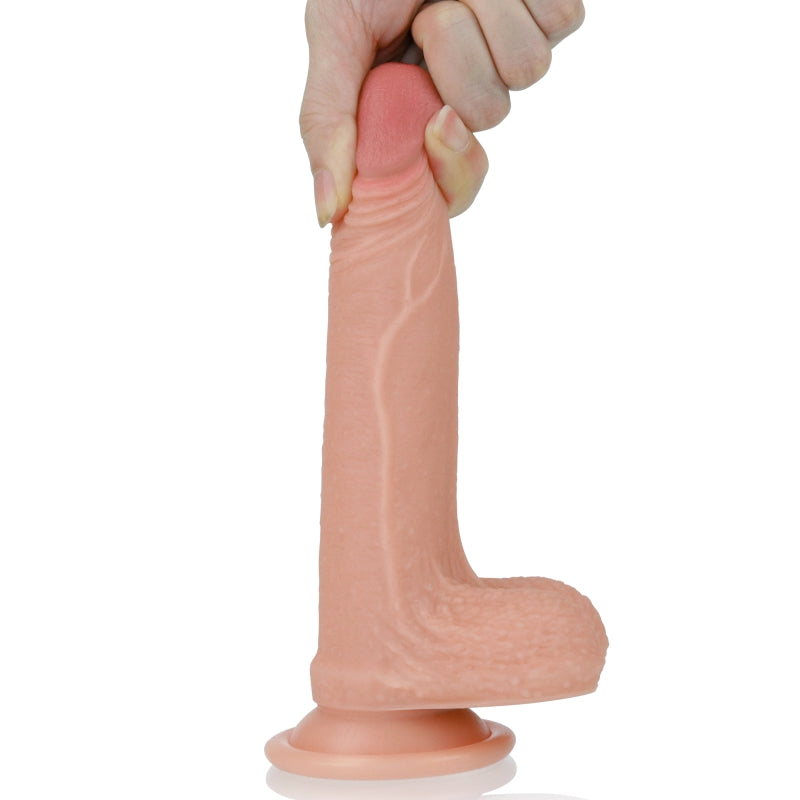 Реалистичный двухслойный фаллоимитатор телесный Dual layered Platinum Silicone Cock