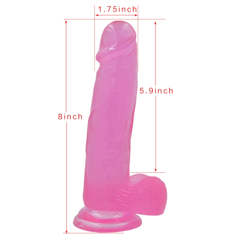Фаллоимитатор на присоске розовый Jelly Studs Crystal Dildo Large