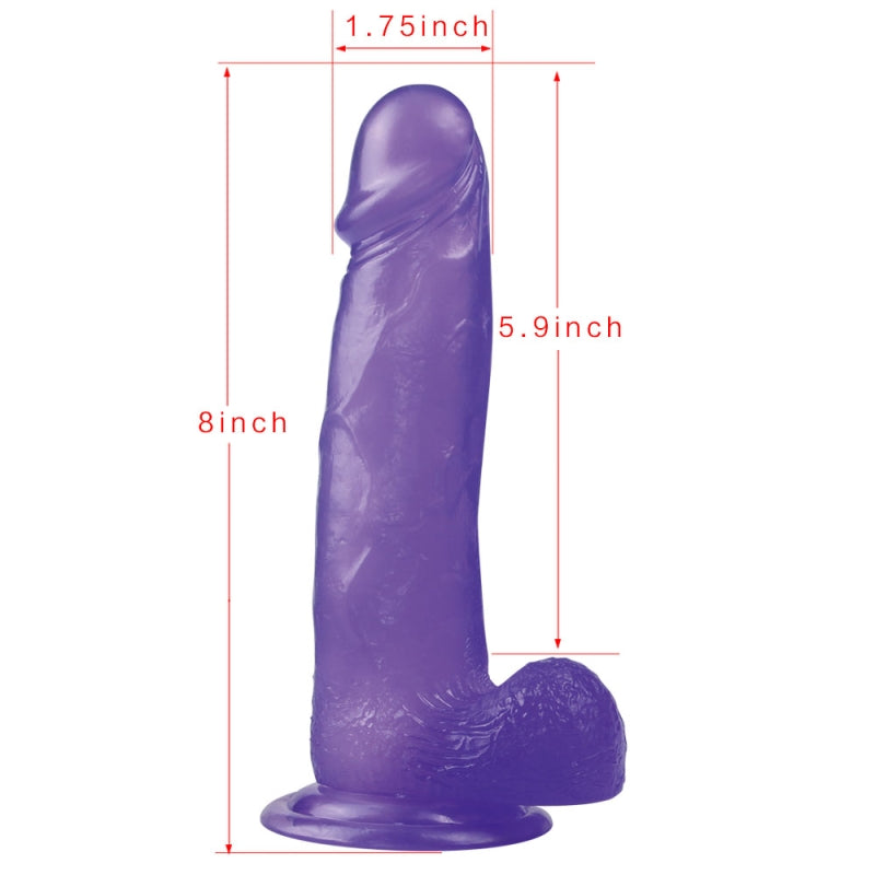 Фаллоимитатор на присоске фиолетовый Jelly Studs Crystal Dildo Large