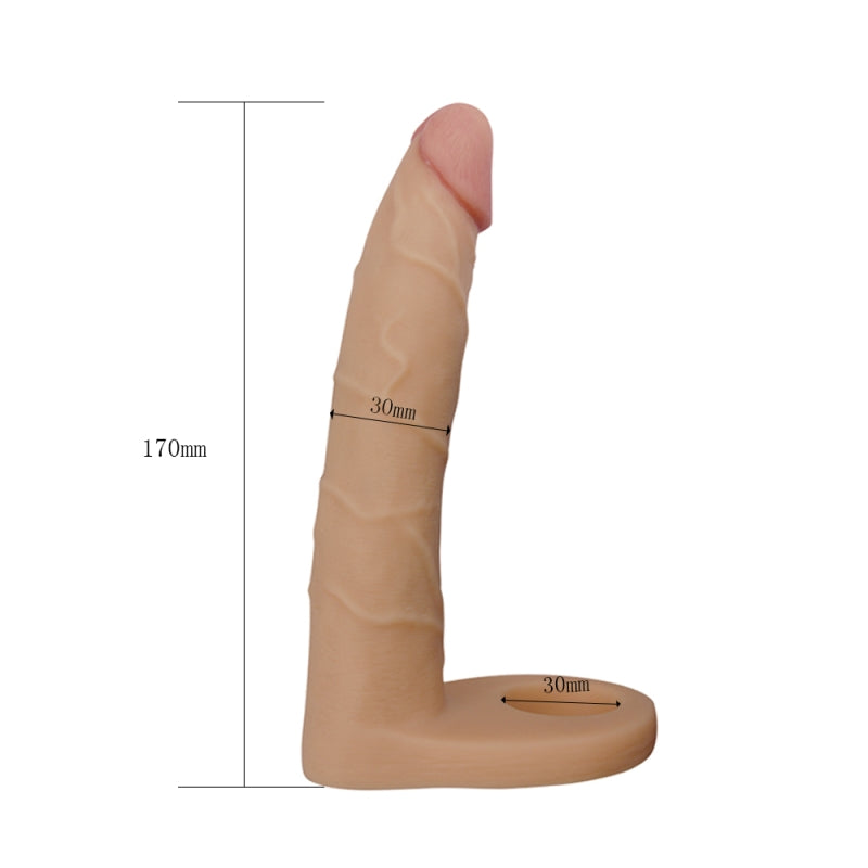 Насадка на член с анальным стимулятором The Ultra Soft Double 7.0
