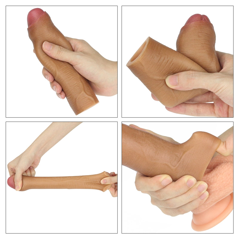 Насадка удлиняющая коричневая Revolutionary Silicone Nature Extender Uncircumcised