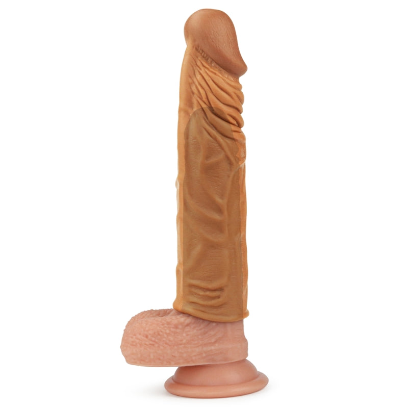 Насадка на пенис удлиняющая коричневого цвета Pleasure X Tender Penis Sleeve