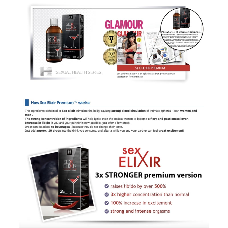 Возбуждающее средство для мужчин и женщин Sex Elixir Premium 100мл