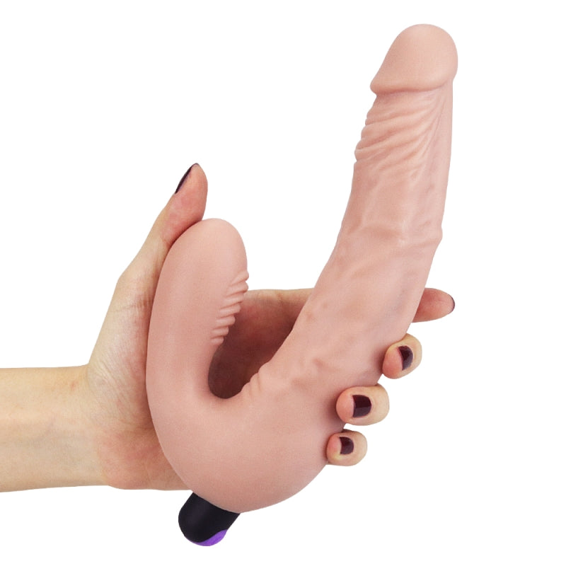Двойной страпон для пары Rechargeable IJOY Strapless Strap on