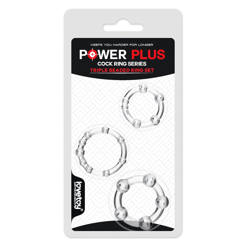 Набор из 3-х эрекционных колец Power Plus Triple Beaded Ring Set