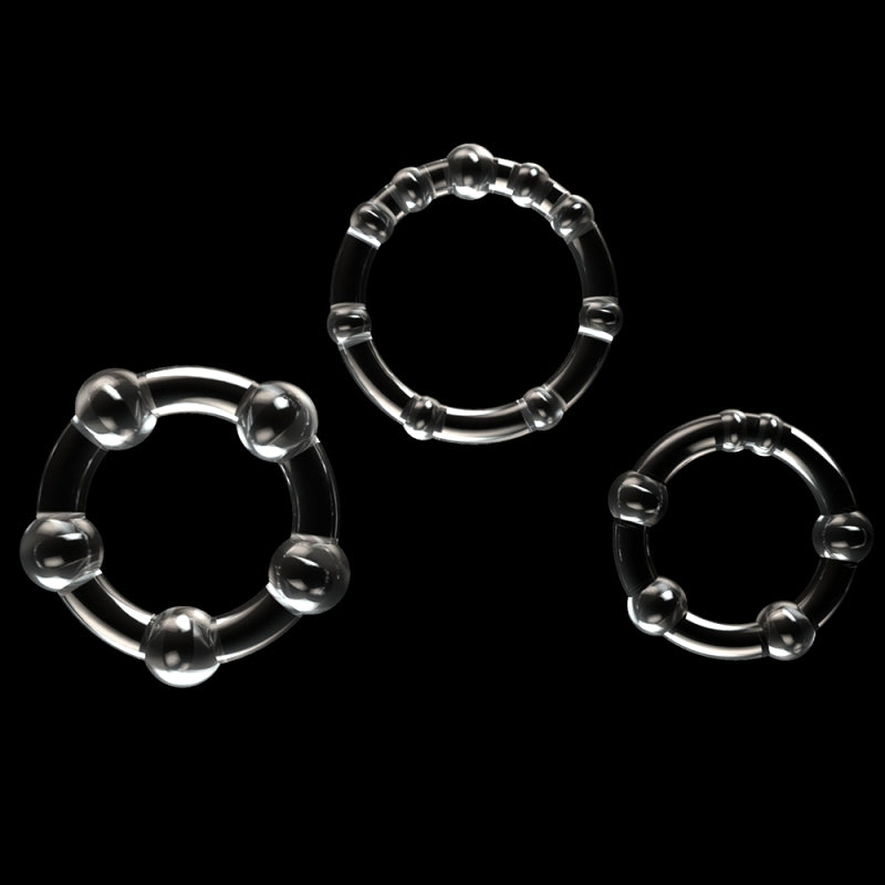 Набор из 3-х эрекционных колец Power Plus Triple Beaded Ring Set