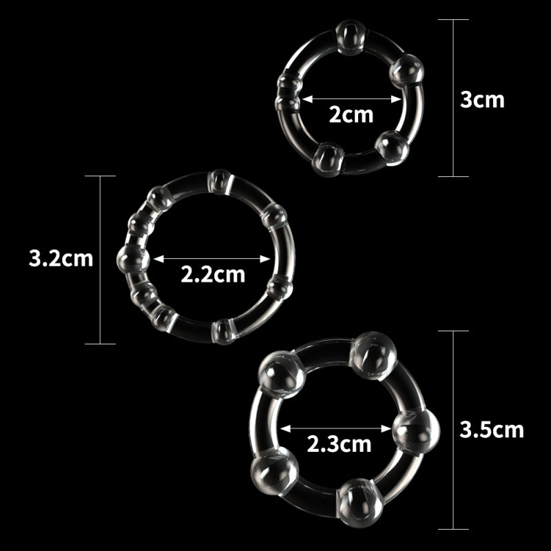 Набор из 3-х эрекционных колец Power Plus Triple Beaded Ring Set