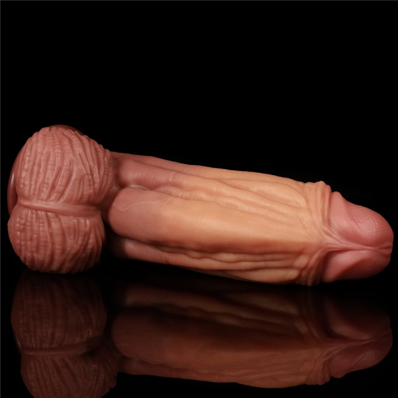 Двухслойный фаллоимитатор гигант на присоске Dual layered Platinum Silicone Cock 10.0