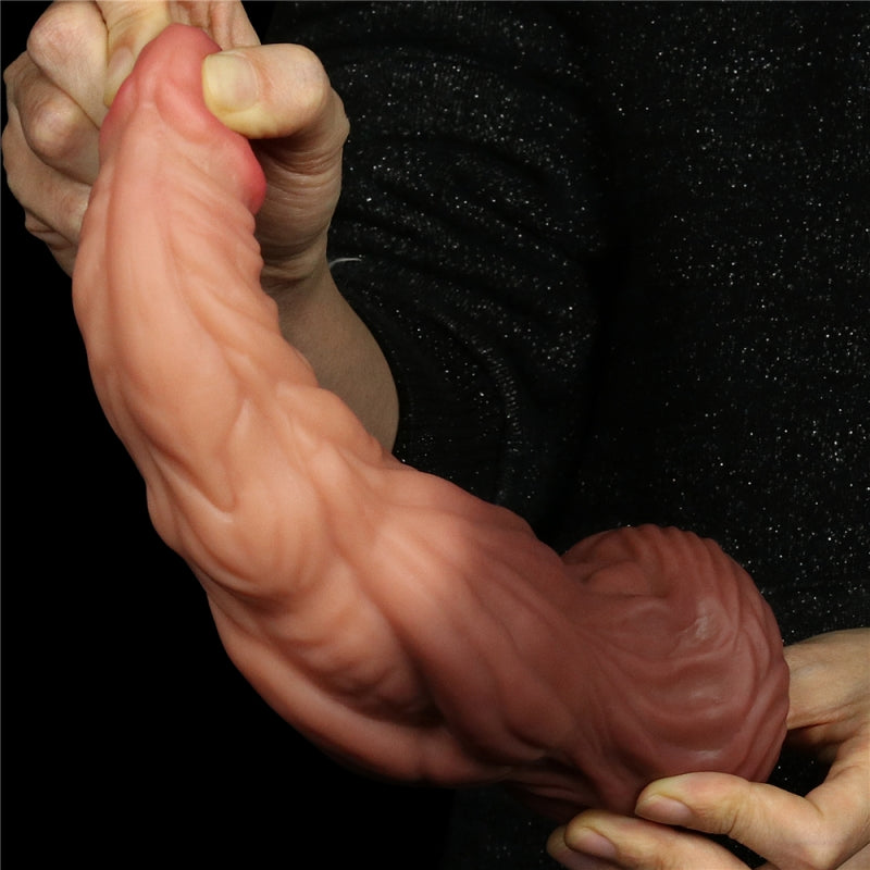 Жилистый фаллоимитатор Dual layered Liquid Silicone Nature Cock 9.5