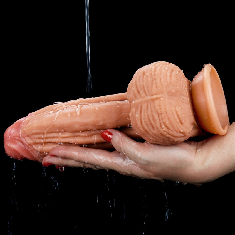 Телесный фаллоимитатор для фистинга Dual layered Platinum Silicone Cock