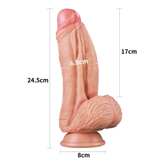 Телесный фаллоимитатор для фистинга Dual layered Platinum Silicone Cock