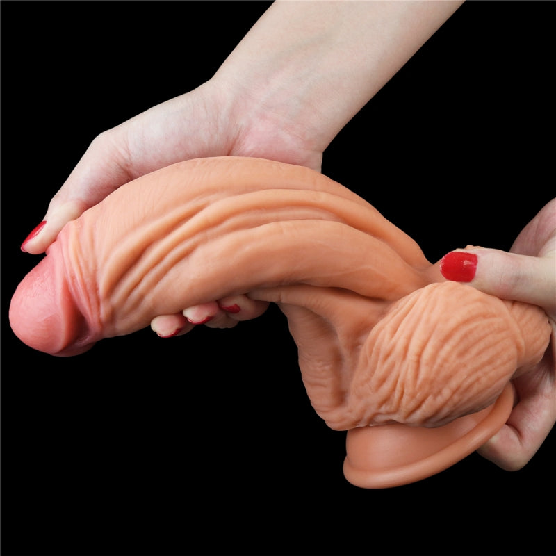 Телесный фаллоимитатор для фистинга Dual layered Platinum Silicone Cock