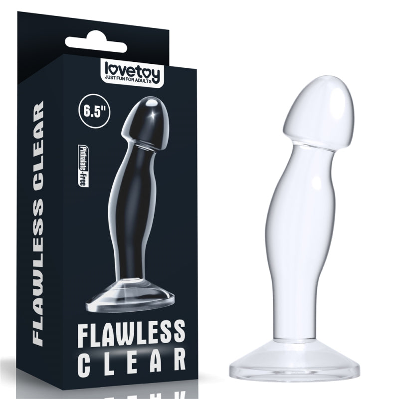 Безупречный прозрачный анальный стимулятор на присоске Flawless Clear Prostate Plug