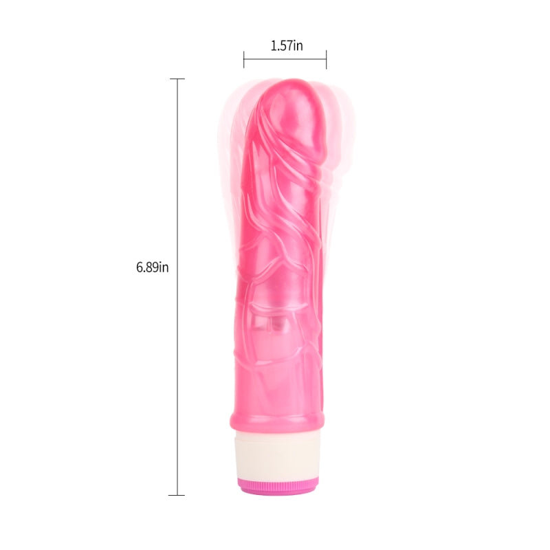 Розовый гелевый мультискоростной вибратор Stud Rod