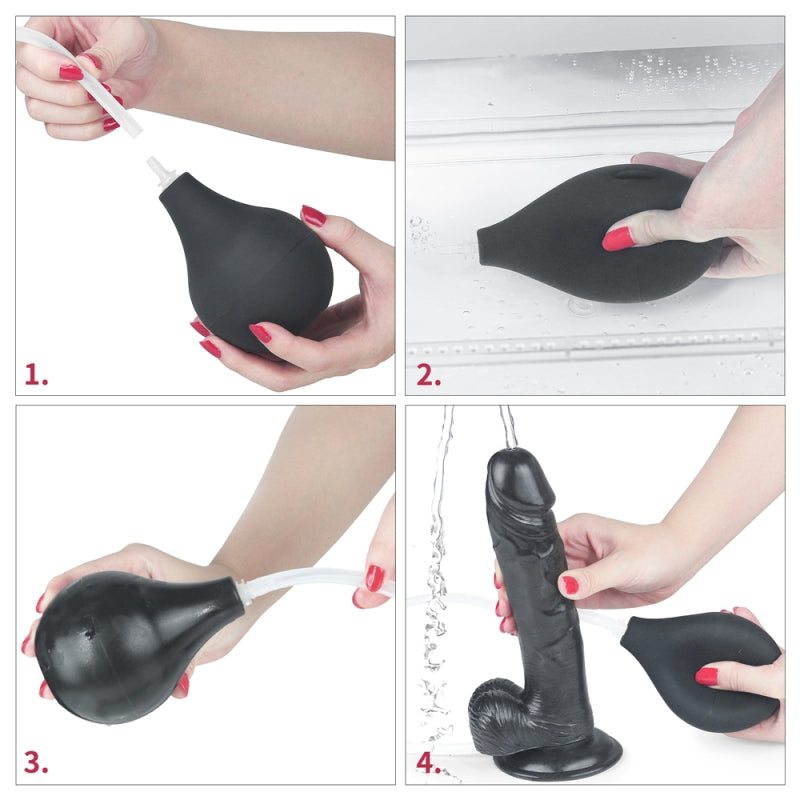 Черный фаллоимитатор на присоске Squirt Extreme Dildo Black 9.0