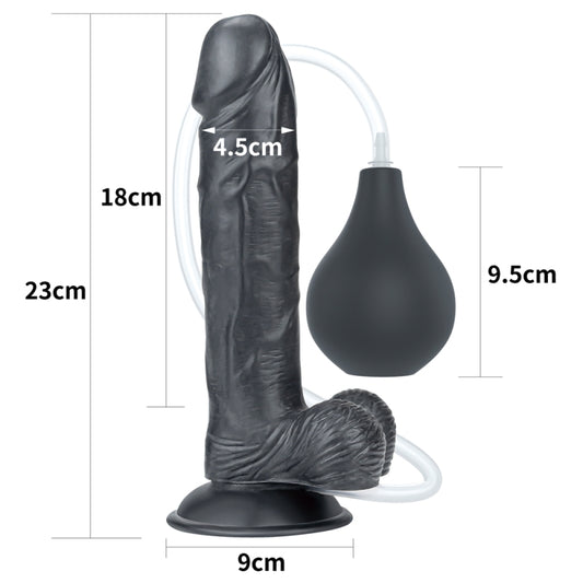 Черный фаллоимитатор на присоске Squirt Extreme Dildo Black 9.0