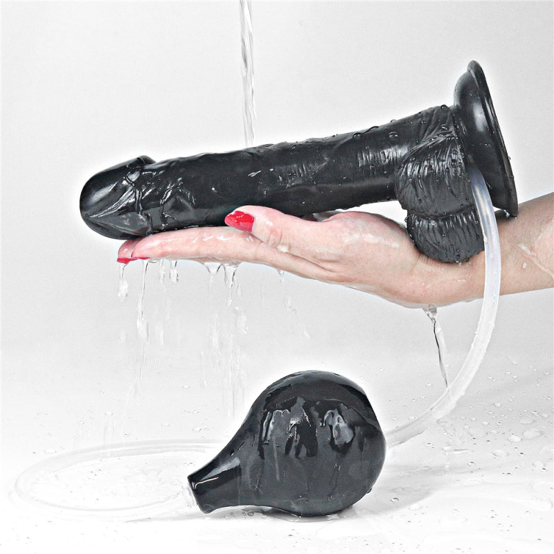 Черный фаллоимитатор на присоске Squirt Extreme Dildo Black 9.0