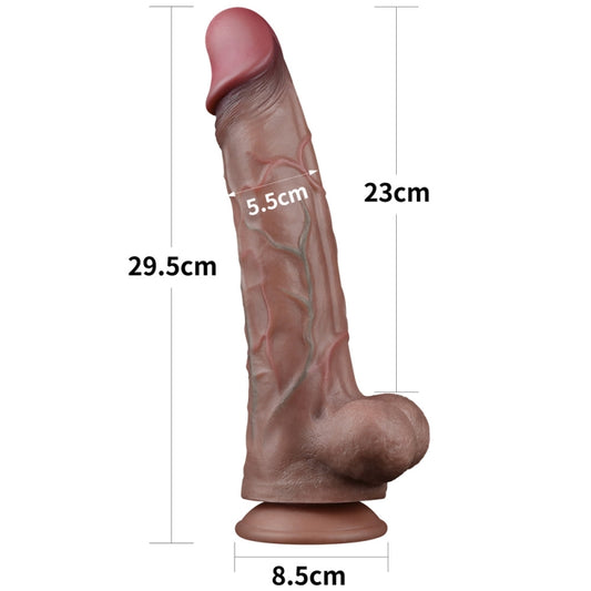 Рельефный фаллоимитатор Dual Layered Platinum Silicone Cock 11.5