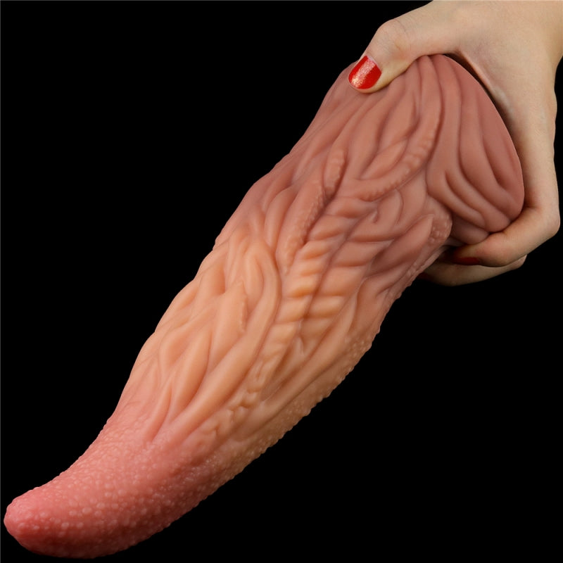 Двухслойный силиконовый фаллоимитатор Dual layered Platinum Silicone Tongue 10.0