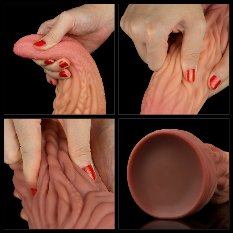 Двухслойный силиконовый фаллоимитатор Dual layered Platinum Silicone Tongue 10.0