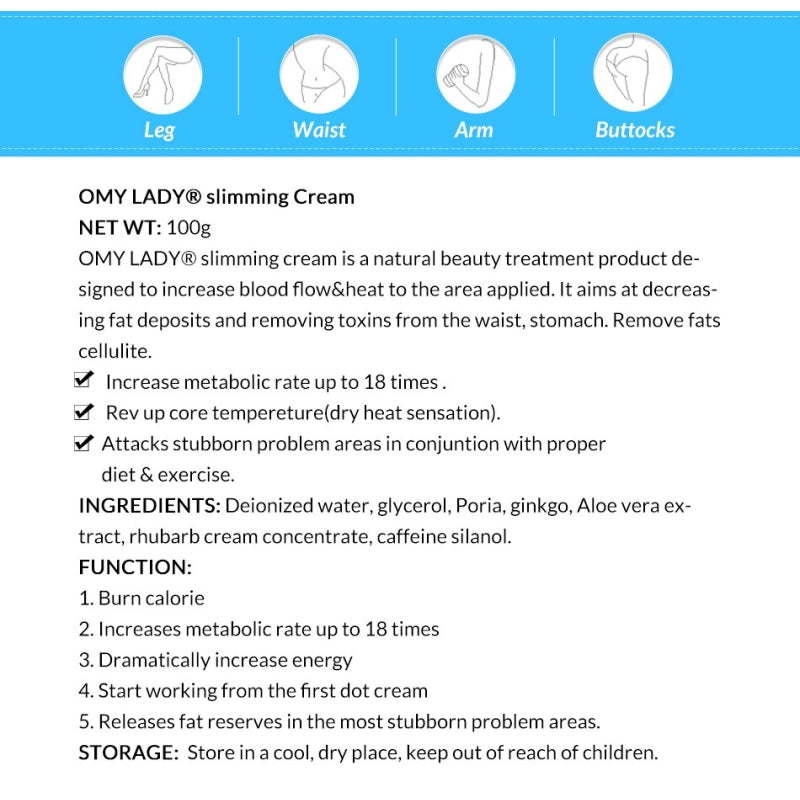 Крем для похудения и быстрого сжигания жира Omy Lady Slimming Cream 100мл