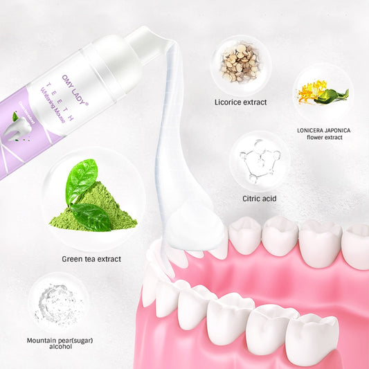 Зубная паста для отбеливания зубов Omy Lady Teeth Whitening Mousse 60мл