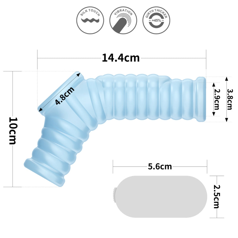 Насадка на пенис Vibrating Wave Knights Ring with Scrotum Sleeve Blue