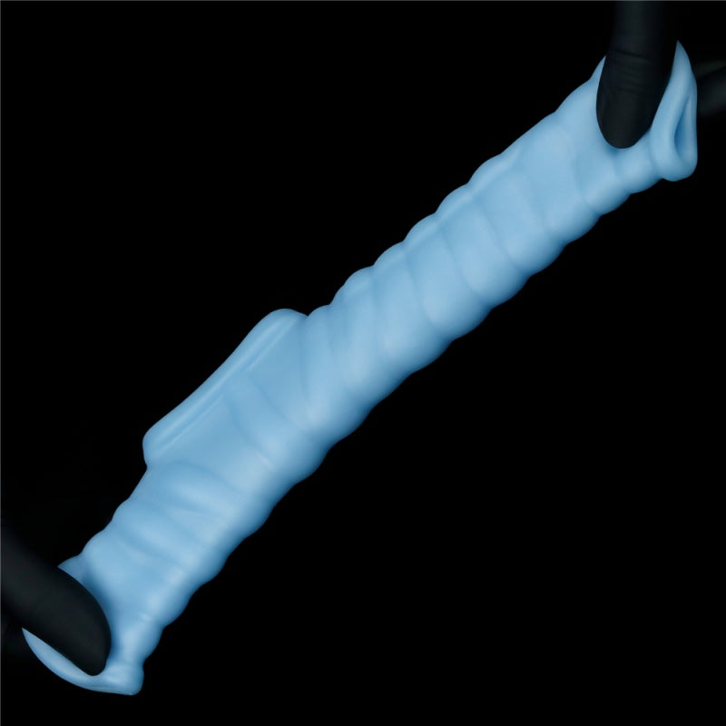 Насадка на пенис Vibrating Wave Knights Ring with Scrotum Sleeve Blue
