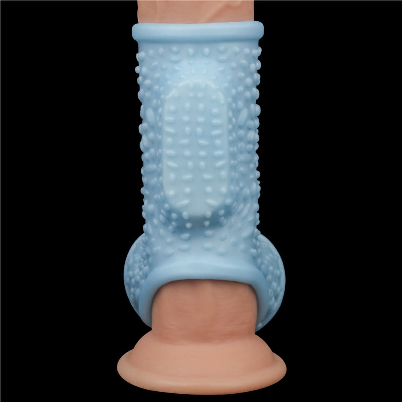 Насадка на пенис Vibrating Drip Knights Ring with Scrotum Sleeve Blue