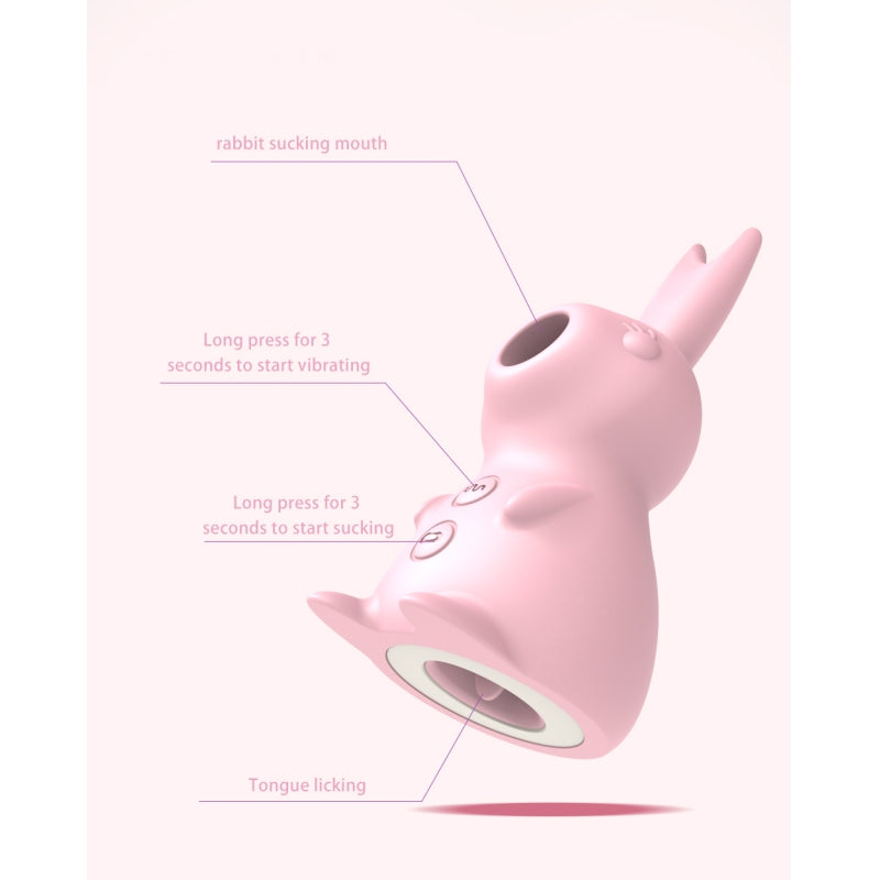 Розовый мультифункциональный кролик 3 в 1 Kissing Bunny