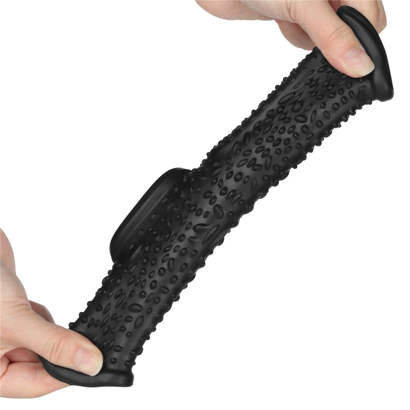 Насадка на пенис Vibrating Drip Knights Ring with Scrotum Sleeve Black