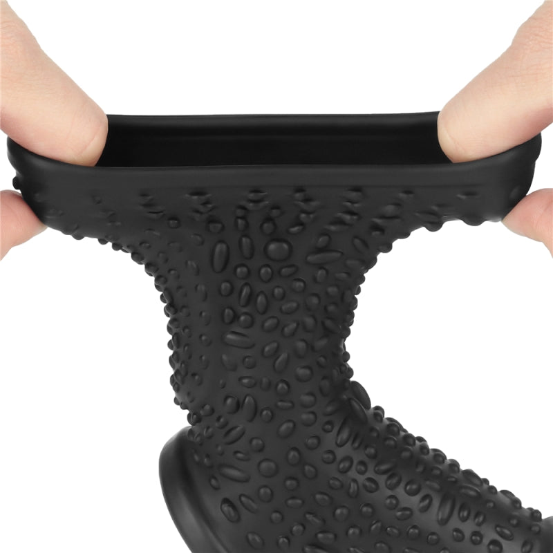 Насадка на пенис Vibrating Drip Knights Ring with Scrotum Sleeve Black