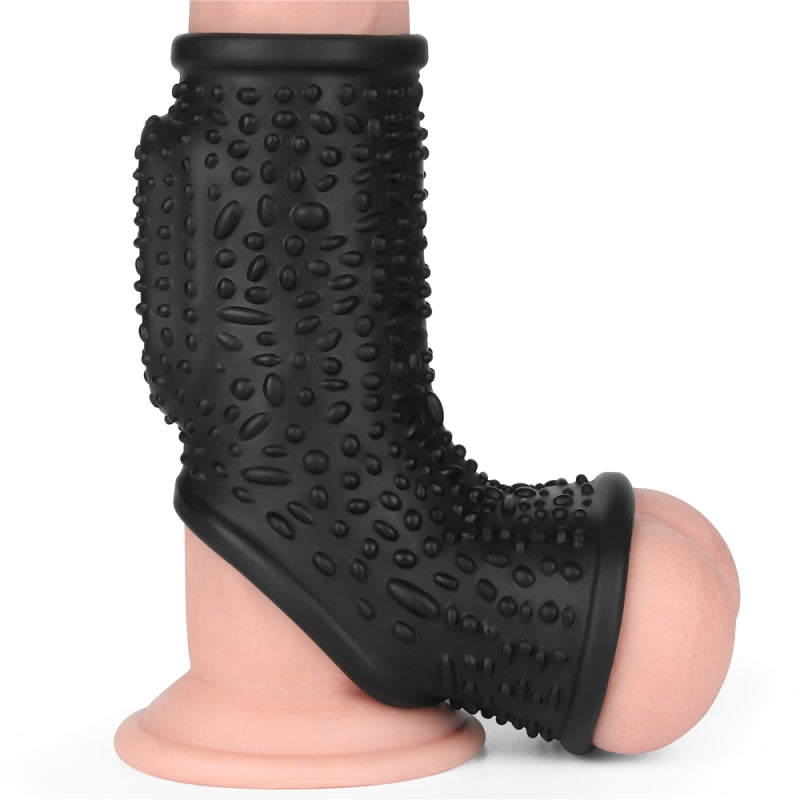 Насадка на пенис Vibrating Drip Knights Ring with Scrotum Sleeve Black
