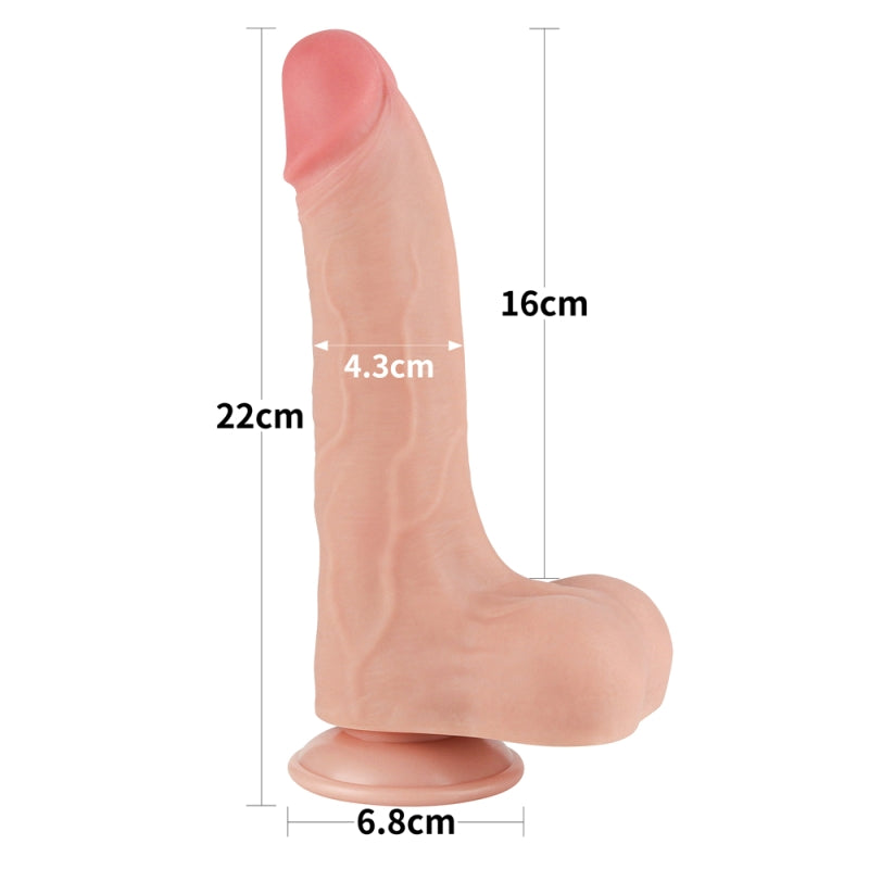 Фаллоимитатор с кожей на присоске Sliding Skin Dual Layer Dong Flesh 8.5