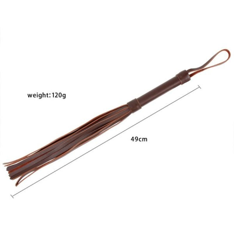Коричневая кожаная плеть с рукояткой Brown Leather Flogger