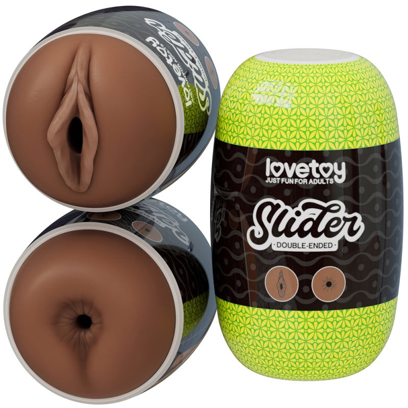 Мастурбатор для мужчин Slider Double-Ended Masturbator Vagina and Anus Brown