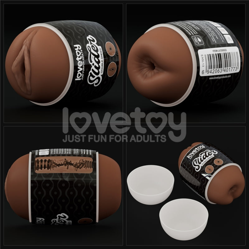 Мастурбатор для мужчин Slider Double-Ended Masturbator Vagina and Anus Brown