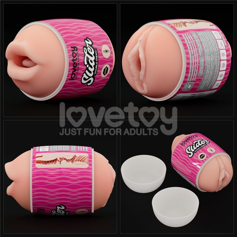 Мастурбатор для мужчин Slider Double-Ended Masturbator Mouth and Vagina Flesh
