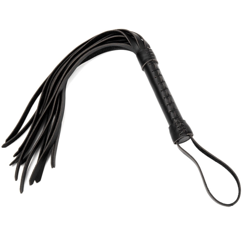 Черная кожаная плеть с рукояткой Black Leather Flogger