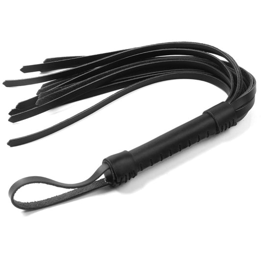 Черная кожаная плеть с рукояткой Black Leather Flogger