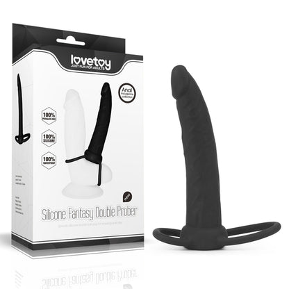 Анальная насадка на пенис для двойного проникновения Silicone Fantasy Double Prober