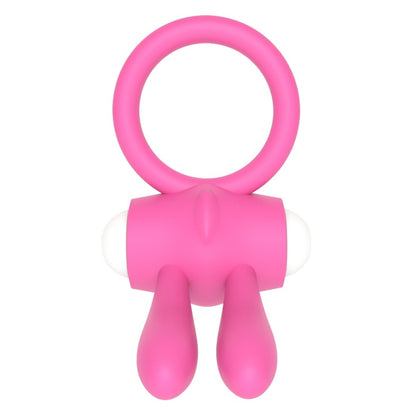 Розовое эрекционное кольцо с вибрацией Power Clit Silicone Cockring