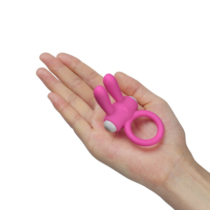 Розовое эрекционное кольцо с вибрацией Power Clit Silicone Cockring