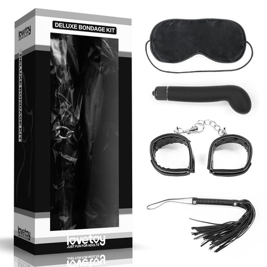 Набор для сексуальных бдсм игр Deluxe Bondage Kit (маска вибратор наручники плеть)